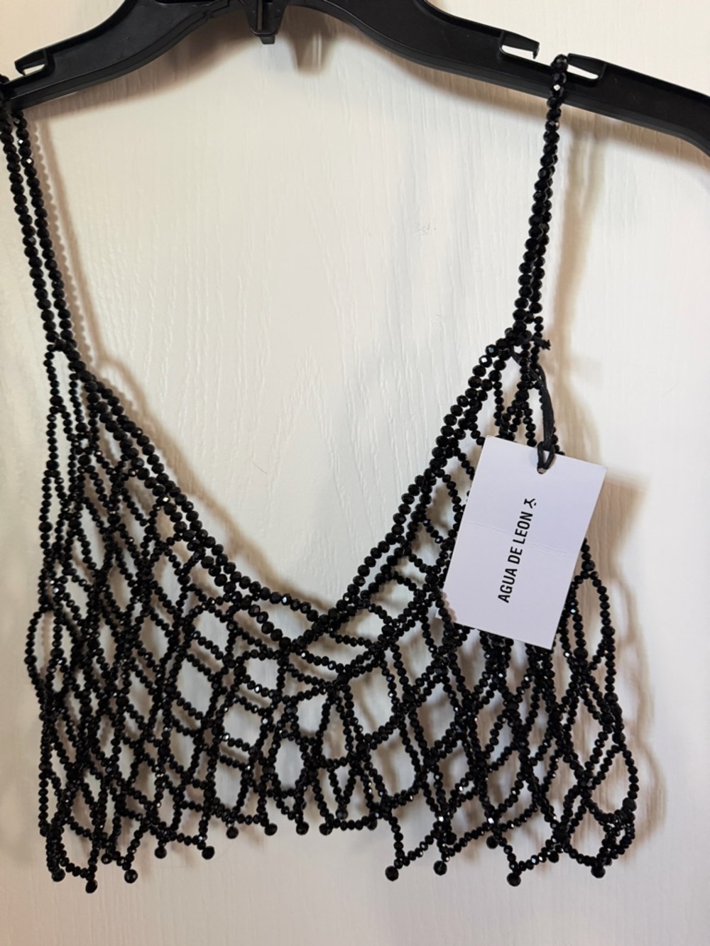 NWT Agua De Leon 100% Beaded Net Crop Top Made/Sold in Columbia Sz S - Picture 2 of 4